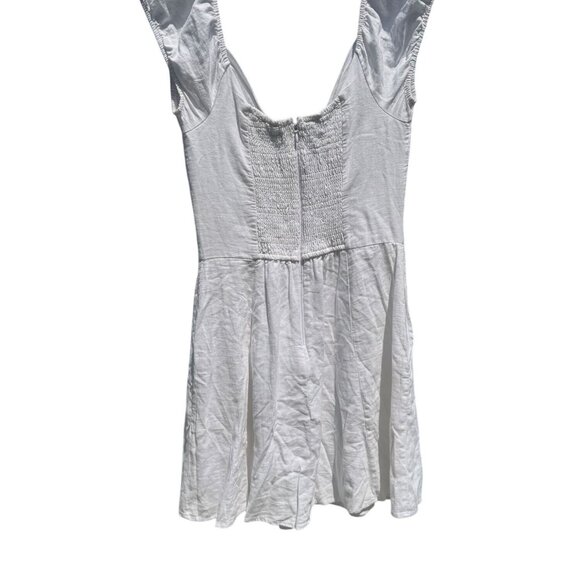 Abercrombie & Fitch Womens White Mini Dress Small Cotton Blend Sleeveless - Picture 2 of 5